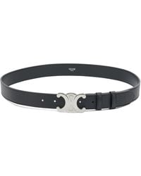 Celine - Leather Belt With Triomphe - Lyst