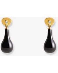 TOTEME - Onyx Drops Brass Earrings - Lyst