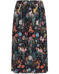 Gucci - Skirt Flora Silk Midi/Multicolour - Lyst