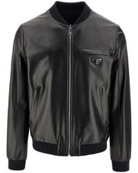 Prada - Re-Nylon And Leather Reversible Bomber - Lyst