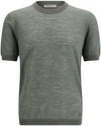 Brooksfield - Short-Sleeved Linen Blend Shirt Alligator - Lyst