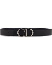Dior - Leather Belt With Logo - Lyst