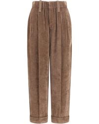 Brunello Cucinelli - Elasticated Viscose And Cashmere Pants - Lyst