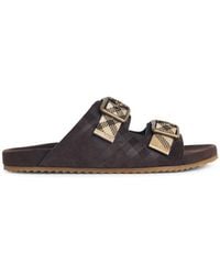 Burberry - 'Urchin' Suede Sandals Check - Lyst
