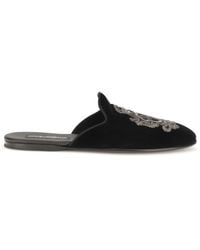 Dolce & Gabbana - Dolce & Gabbana Velvet Slippers - Lyst