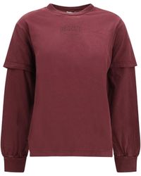 Ganni - Future Heavy Jersey Long-Sleeve T-Shirt Port Royale - Lyst