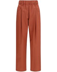Brunello Cucinelli - Cotton Elasticated Pants - Lyst