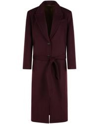 The Attico - Burgundy Virgin Wool Blend Long Coat - Lyst