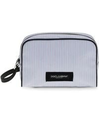Dolce & Gabbana - Striped Poplin And Leather Handbag - Lyst