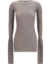 Rick Owens - Long-Sleeve Ribbed Top - Lyst