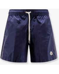 Moncler - Nylon Swim Shorts With Side Logo Patch - Lyst