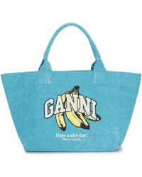 Ganni - Medium Banana Print Tote Bag - Lyst