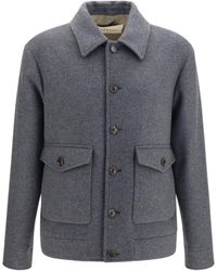 Valentino - Wool And Cashmere Jacket Dark - Lyst