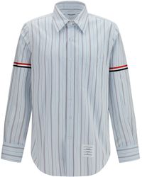 Thom Browne - Fine-Striped Grosgrain Poplin Shirt - Lyst