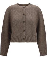 Loulou de Saison - Remus Wool-Blend Cardigan Ashes Melange - Lyst