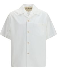 Valentino - Cotton Poplin Bowling Shirt With Vgold - Lyst