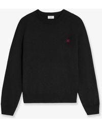 Celine - Wool Sweater With Logo Embroidery - Lyst