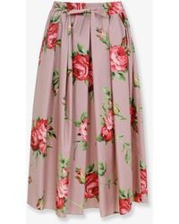 Dolce & Gabbana - Dolce & Gabbana Cotton Skirt With Iconic Print - Lyst