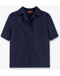 Gucci - Fabric Polo Shirt With Gg Pattern - Lyst