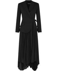 Jonathan Simkhai - Tailored Midi Dress With Asymmetrical Hem And Lace Closure - Lyst