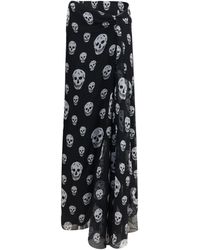 McQueen - Skirt Draped Long Skull - Lyst