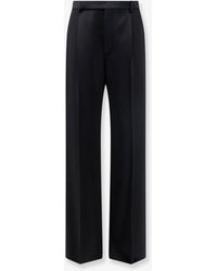 Saint Laurent - Fluid Tailored Certified Wool Trousers - Lyst