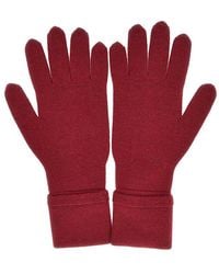 Emporio Armani - Wool Gloves With Eagle Embroidery - Lyst