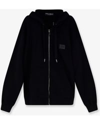 Dolce & Gabbana - Cotton Sweatshirt With Metal Logo Patch - Lyst