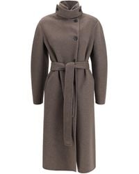Fabiana Filippi - Long Wool Cashmere Coat Falcon - Lyst