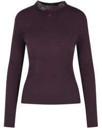 Courreges - Burgundy Viscose Blend Sweater - Lyst