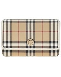 Burberry - Check Coated Canvas 'Hampshire' Bag - Lyst