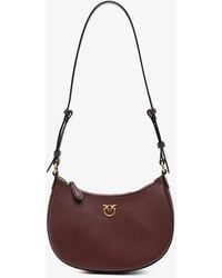 Pinko - Half Moon Mini Leather Crossbody Bag - Lyst