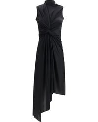 Balenciaga - Draped Midi Dress - Lyst