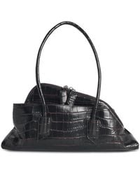 The Attico - 'Top Handle La Passeggiata Small' 'Coffee' Leather Bag - Lyst