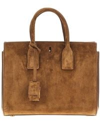 Saint Laurent - Small Sac De Jour Suede Leather Bag - Lyst