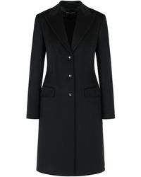 Dolce & Gabbana - Dolce & Gabbana Single-Breasted Wool Coat - Lyst
