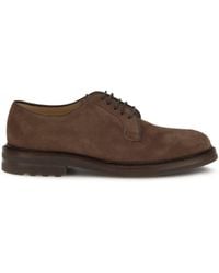 Brunello Cucinelli - Suede Lace-Up Shoes Mushroom - Lyst