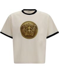 Versace - Cotton Jersey T-Shirt With Poplin Balloo - Lyst