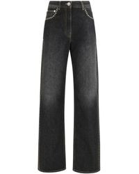 Versace - Straight Jeans With Studs - Lyst