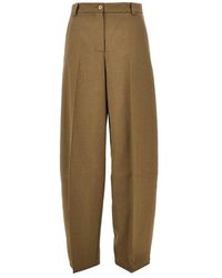 Pinko - Wool-Blend Barrel Leg Pants - Lyst