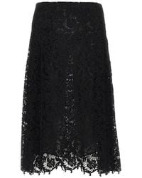 Fendi - Macramè Lace Midi Skirt - Lyst