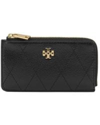 Tory Burch - Leather Card Holder Wallet - Lyst