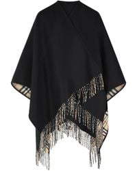 Burberry - 'Check' Cashmere Cape - Lyst