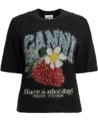 Ganni - "Strawberry" Crew-Neck Sweater - Lyst