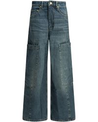 Ganni - "Baggy Cargo" Wide Leg Jeans - Lyst