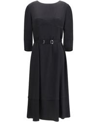 Prada - Wool And Silk Midi Dress - Lyst
