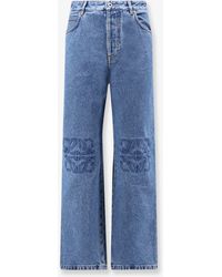 Loewe - Anagram Baggy Jeans With Embroidery On The Front - Lyst