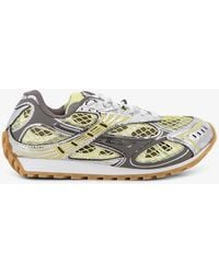 Bottega Veneta - Orbit Mesh And Leather Sneakers - Lyst