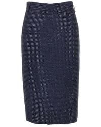 Pinko - Strass-Embellished Wrap-Over Midi Skirt - Lyst