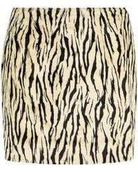 ROTATE BIRGER CHRISTENSEN - Printed Faux Fur Skirt - Lyst